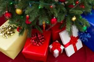 Christmas gifts under tree, Conroe Kiwanis Club